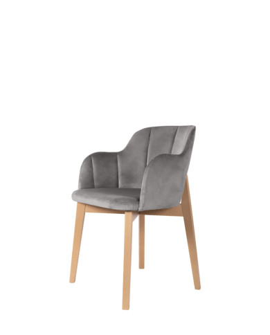 Krzesło, fotel F68/W, tapicerowane siedzisko i oparcie, stelaż bukowy, DREW-MARK