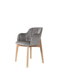 Krzesło, fotel F68/W, tapicerowane siedzisko i oparcie, stelaż bukowy, DREW-MARK