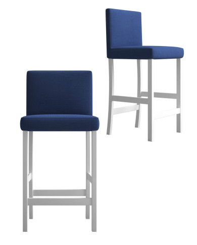 Hoker barowy H19 niski, tapicerowane siedzisko i oparcie, stelaż bukowy, DREW-MARK