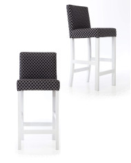 Hoker barowy H19/2 wysoki, tapicerowane siedzisko i oparcie, stelaż bukowy, DREW-MARK