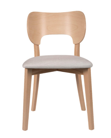 Krzesło KT64, tapicerowane siedzisko, stelaż bukowy, DREW-MARK