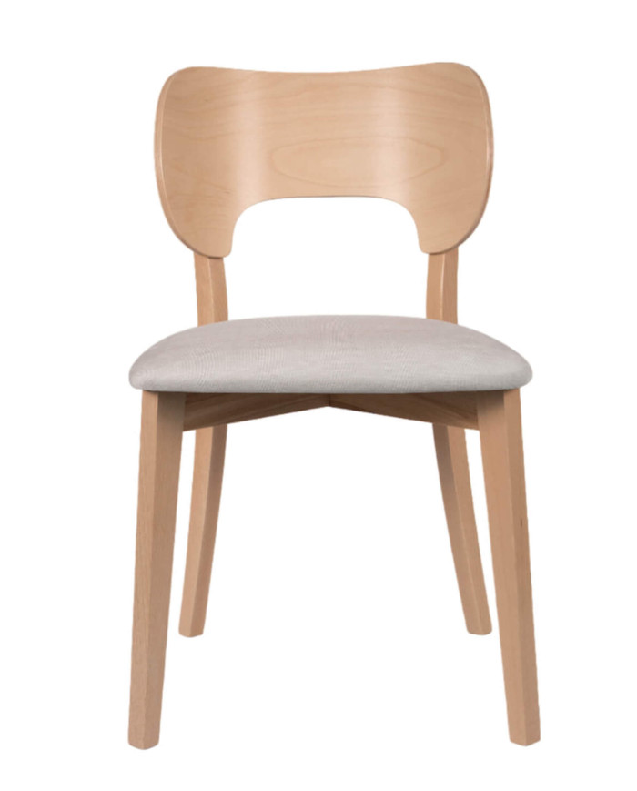 Krzesło KT64, tapicerowane siedzisko, stelaż bukowy, DREW-MARK