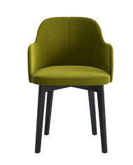 Krzesło, fotelik F68/N, tapicerowane siedzisko i oparcie, stelaż bukowy, DREW-MARK