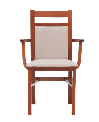 Krzesło, fotel F6, tapicerowane siedzisko i oparcie, stelaż bukowy, DREW-MARK