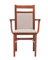 Krzesło, fotel F6, tapicerowane siedzisko i oparcie, stelaż bukowy, DREW-MARK