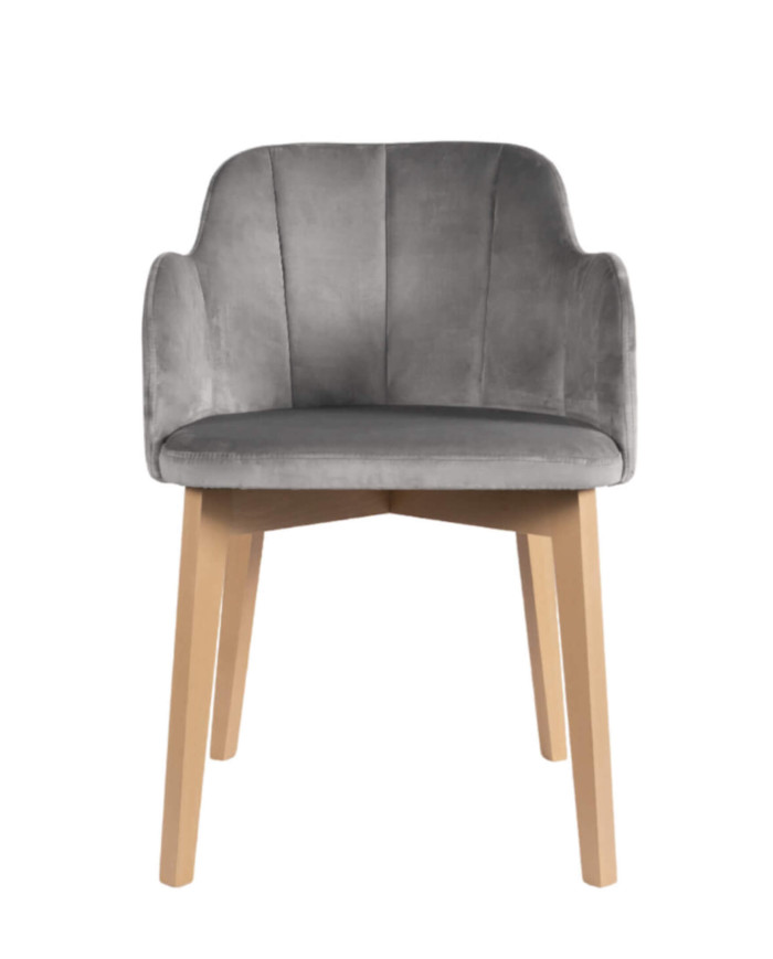 Krzesło, fotel F68/W, tapicerowane siedzisko i oparcie, stelaż bukowy, DREW-MARK