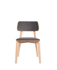 Krzesło KT63/NT, tapicerowane siedzisko i oparcie, stelaż bukowy, DREW-MARK