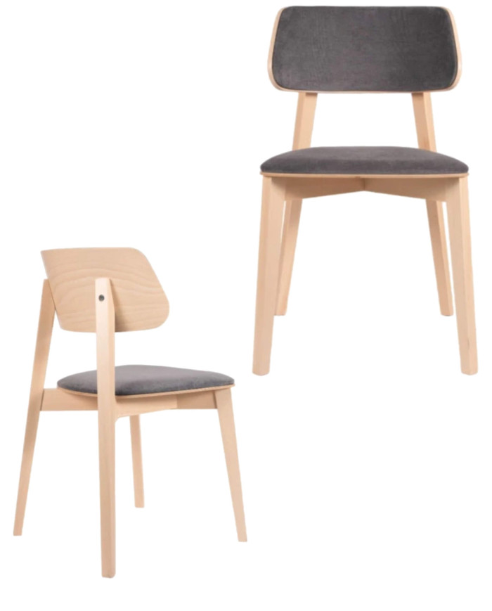 Krzesło KT63/NT, tapicerowane siedzisko i oparcie, stelaż bukowy, DREW-MARK