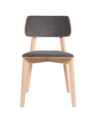 Krzesło KT63/NT, tapicerowane siedzisko i oparcie, stelaż bukowy, DREW-MARK