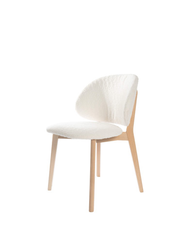 Krzesło KT70, tapicerowane siedzisko i oparcie, stelaż bukowy, DREW-MARK