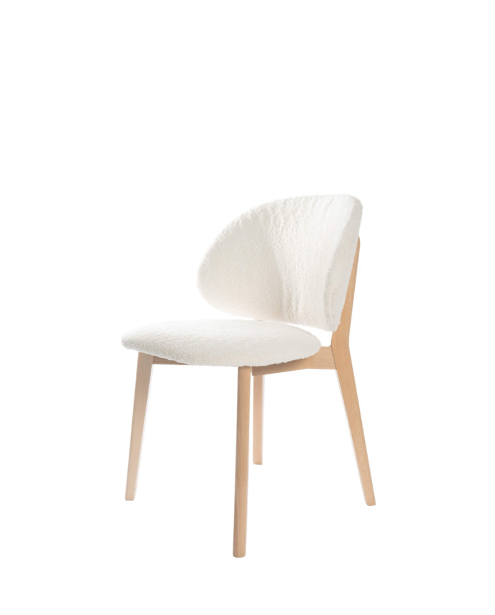 Krzesło KT70, tapicerowane siedzisko i oparcie, stelaż bukowy, DREW-MARK