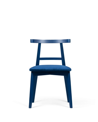 Krzesło KT71, tapicerowane siedzisko, drewniane oparcie, stelaż bukowy, DREW-MARK