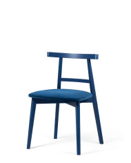 Krzesło KT71, tapicerowane siedzisko, drewniane oparcie, stelaż bukowy, DREW-MARK