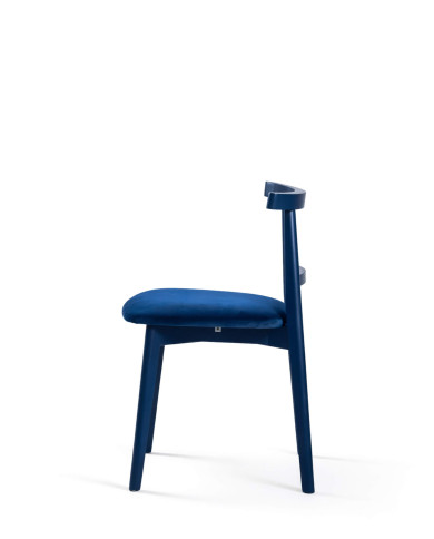 Krzesło KT71, tapicerowane siedzisko, drewniane oparcie, stelaż bukowy, DREW-MARK