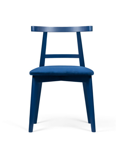 Krzesło KT71, tapicerowane siedzisko, drewniane oparcie, stelaż bukowy, DREW-MARK