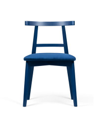 Krzesło KT71, tapicerowane siedzisko, drewniane oparcie, stelaż bukowy, DREW-MARK