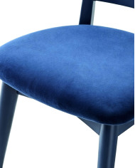 Krzesło KT71, tapicerowane siedzisko, drewniane oparcie, stelaż bukowy, DREW-MARK