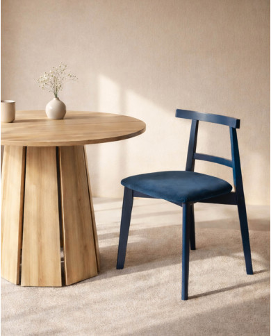 Krzesło KT71, tapicerowane siedzisko, drewniane oparcie, stelaż bukowy, DREW-MARK