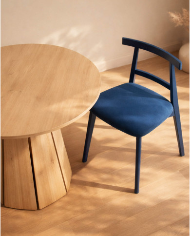 Krzesło KT71, tapicerowane siedzisko, drewniane oparcie, stelaż bukowy, DREW-MARK