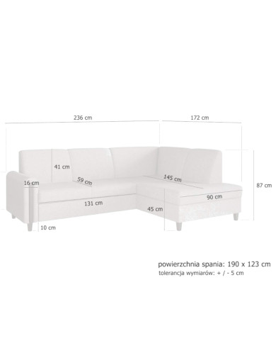 Narożnik Floryda, funkcja spania, pojemnik, Antex