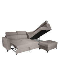 Super Cena! Narożnik Dorian, funkcja spania, pojemnik, regulowane zagłówki, Antex