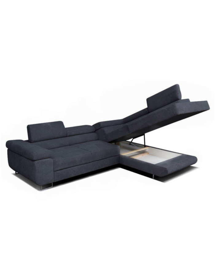 Super Cena! Narożnik Malibu, funkcja spania, pojemnik, regulowane zagłówki, prawostronny, Monolith 97, Antex