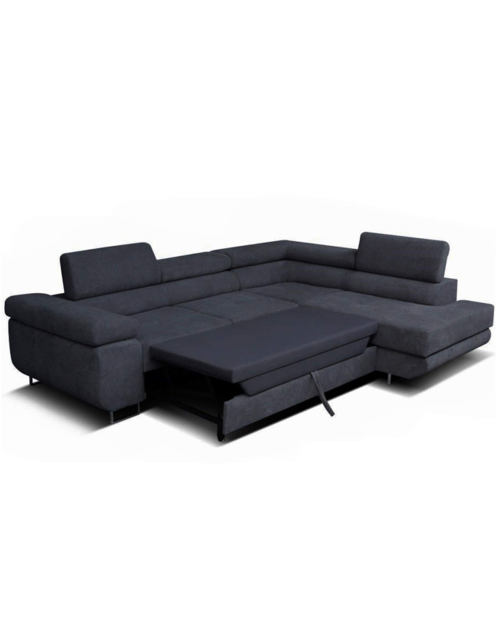 Super Cena! Narożnik Malibu, funkcja spania, pojemnik, regulowane zagłówki, prawostronny, Monolith 97, Antex