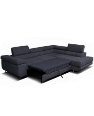 Super Cena! Narożnik Malibu, funkcja spania, pojemnik, regulowane zagłówki, prawostronny, Monolith 97, Antex