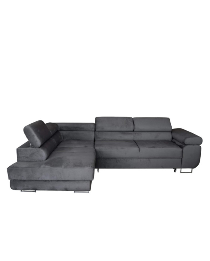 Super Cena! Narożnik Malibu, funkcja spania, pojemnik, regulowane zagłówki, lewostronny, Monolith 85, Antex