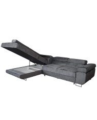 Super Cena! Narożnik Malibu, funkcja spania, pojemnik, regulowane zagłówki, lewostronny, Monolith 85, Antex