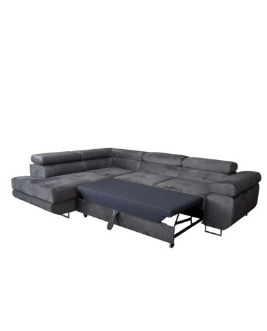 Super Cena! Narożnik Malibu, funkcja spania, pojemnik, regulowane zagłówki, lewostronny, Monolith 85, Antex