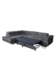 Super Cena! Narożnik Malibu, funkcja spania, pojemnik, regulowane zagłówki, lewostronny, Monolith 85, Antex