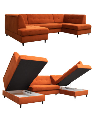 Narożnik Latte, funkcja spania, pojemniki, Antex