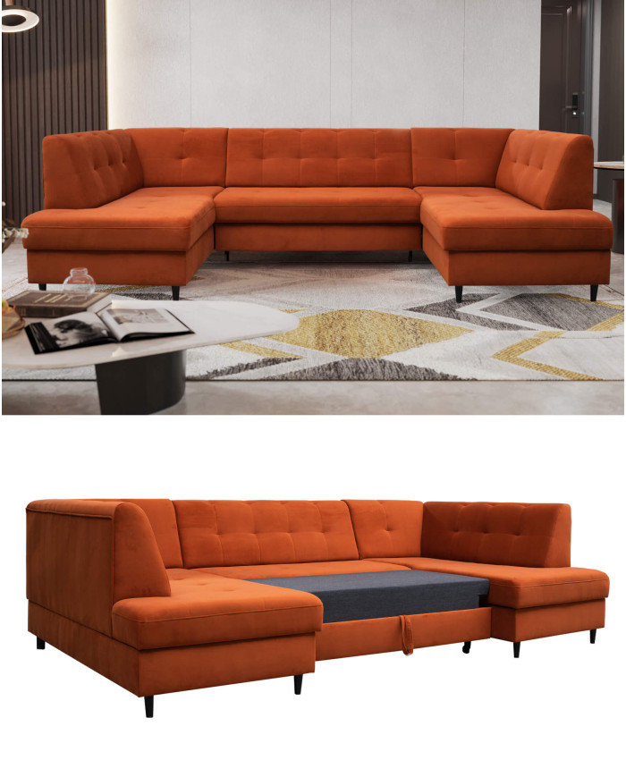 Narożnik Latte, funkcja spania, pojemniki, Antex