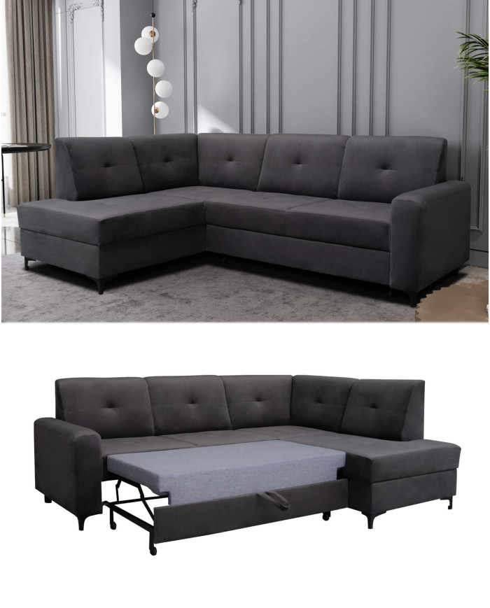 Narożnik Scandi, funkcja spania, pojemnik, Antex