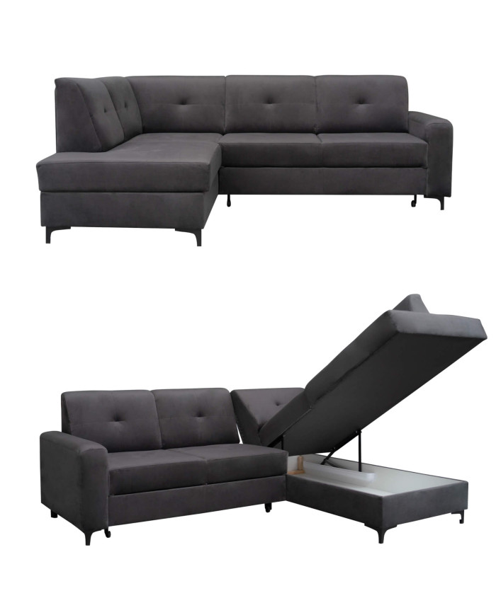 Narożnik Scandi, funkcja spania, pojemnik, Antex