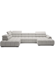 Narożnik Alvin XL, elektrycznie wysuwane siedzisko, przestawne oparcie, regulowane zagłówki,  Wersal