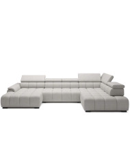 Narożnik Alvin XL, elektrycznie wysuwane siedzisko, przestawne oparcie, regulowane zagłówki,  Wersal