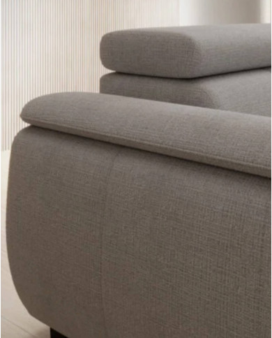 Narożnik Alvin L, elektrycznie wysuwane siedzisko, przestawne oparcie, regulowane zagłówki, Wersal