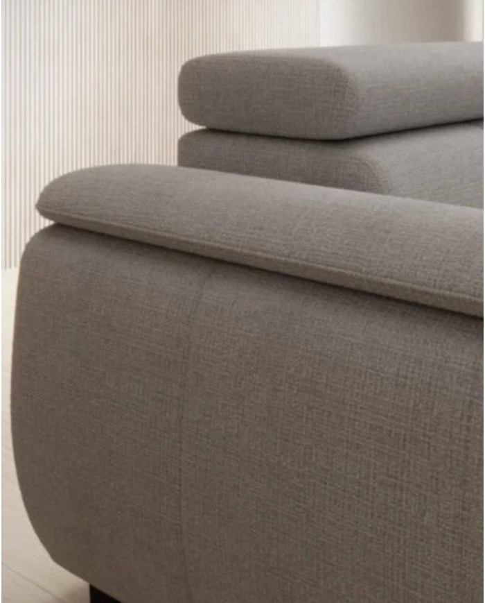 Narożnik Alvin L, elektrycznie wysuwane siedzisko, przestawne oparcie, regulowane zagłówki, Wersal