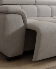 Narożnik Alvin L, elektrycznie wysuwane siedzisko, przestawne oparcie, regulowane zagłówki, Wersal