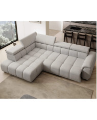 Narożnik Alvin L, elektrycznie wysuwane siedzisko, przestawne oparcie, regulowane zagłówki, Wersal