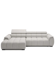 Narożnik Alvin S, elektrycznie wysuwane siedzisko, regulowane zagłówki, Wersal