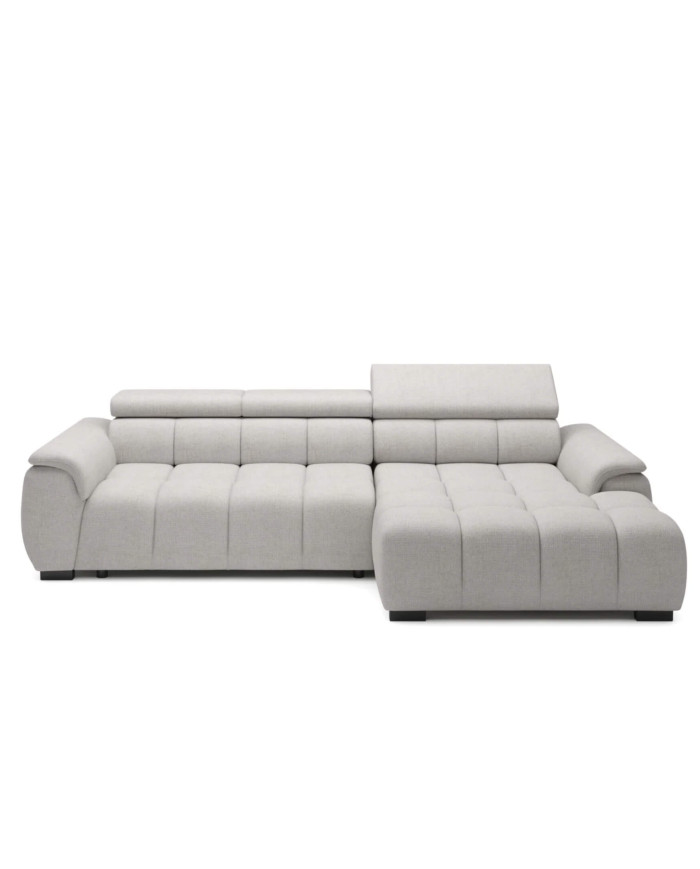 Narożnik Alvin S, elektrycznie wysuwane siedzisko, regulowane zagłówki, Wersal