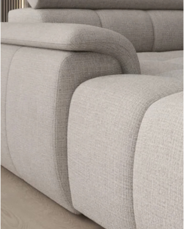 Narożnik Alvin S, elektrycznie wysuwane siedzisko, regulowane zagłówki, Wersal