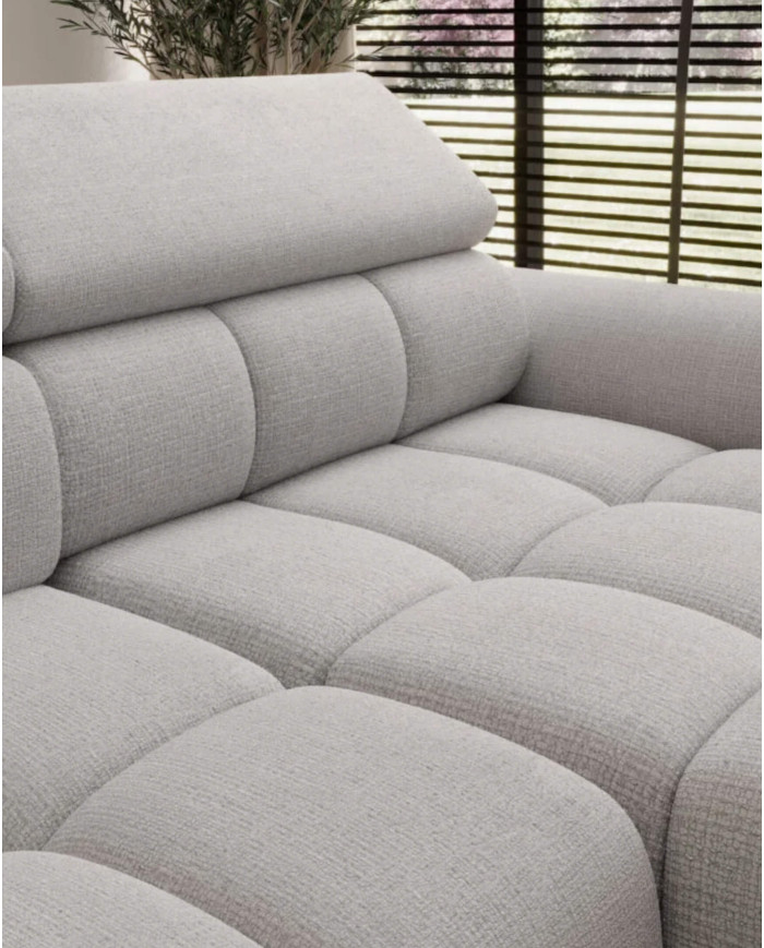 Narożnik Alvin S, elektrycznie wysuwane siedzisko, regulowane zagłówki, Wersal