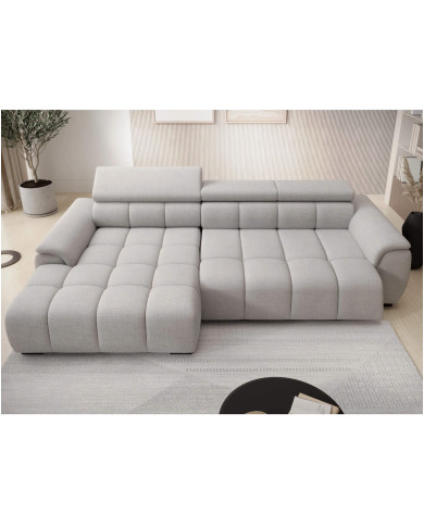 Narożnik Alvin S, elektrycznie wysuwane siedzisko, regulowane zagłówki, Wersal