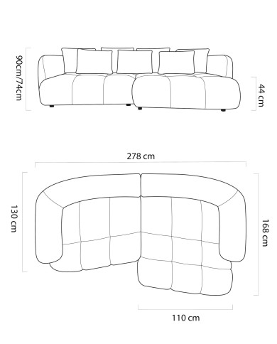 Narożnik Besso Motor, elektrycznie wysuwane siedzisko, Wersal