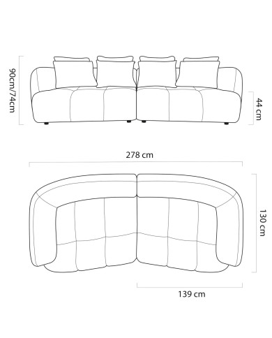 Sofa Besso Motor, elektrycznie wysuwane siedzisko, Wersal