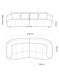 Sofa Besso Motor, elektrycznie wysuwane siedzisko, Wersal